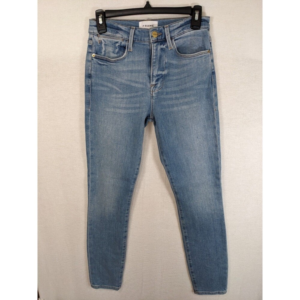 Frame Denim Le Skinny De Jeanne Mid Rise Jeans Women's Size 27 Light Wash